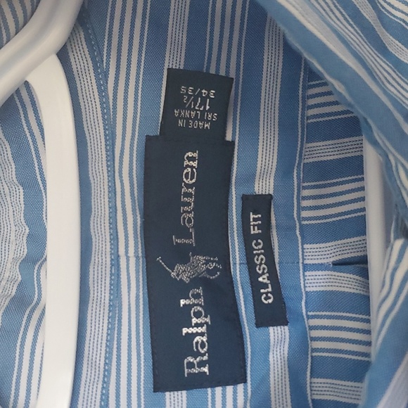 Polo by Ralph Lauren Size 17.5 34/35 Sleeve length shortened/Altared Dress Shirt - Picture 2 of 6